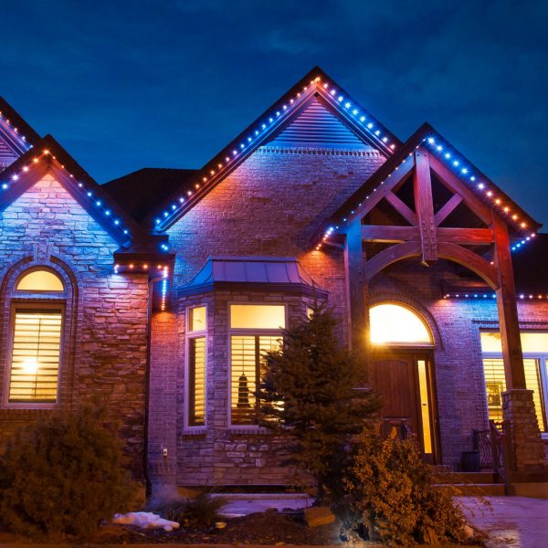 Denver Broncos Permanent Lighting - JellyFish Lighting