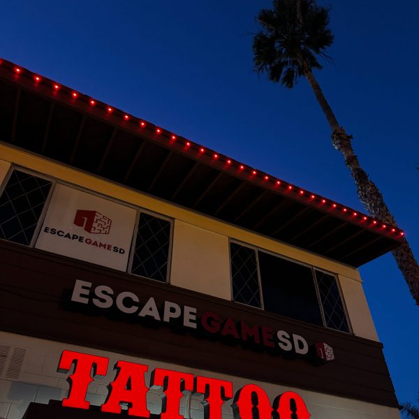 Permanent lighting facing out will catch the most attention. Ideal for commercial lighting projects where being seen and catching attention is the primary goal.