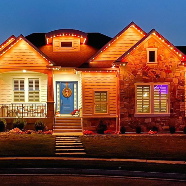 Thanksgiving Accent Lighting on Home in San Diegoa
